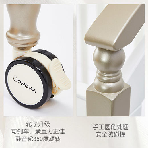 英氏婴儿床bb床0-6岁经典欧式豪华儿童床环保水性漆赠小护栏 商品图2