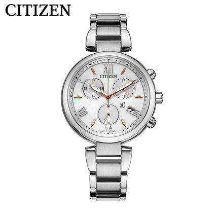 西铁城日本官方正品时尚优雅xC系列日期显示钢带光动能女表FB1450-53A 商品图1