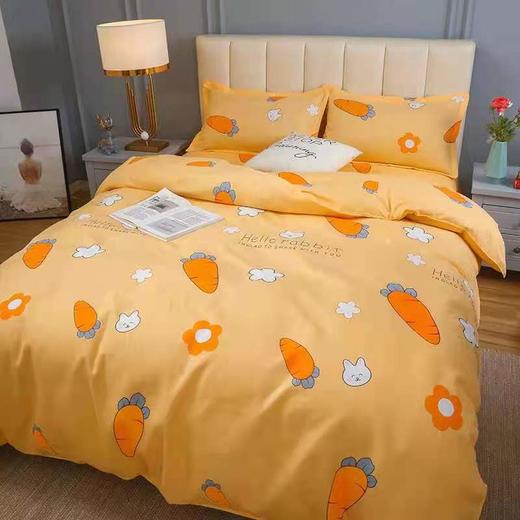 浪莎贡棉磨毛四件套亲肤床品套件四季款单双人被套床上用品多件套 商品图0