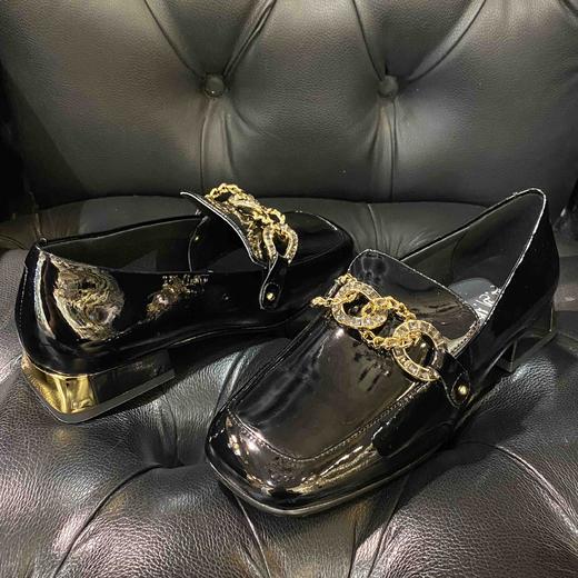 LFGJ 9216 漆皮踩方跟英伦风方头休闲皮鞋 商品图2