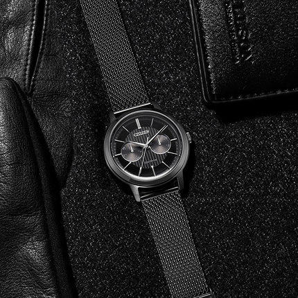 西铁城日本官方正品光动能全黑手表男表手表男表BU4034-82E 商品图3