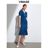 VIMAGE纬漫纪女装夏季时尚修身高腰法式连衣裙VB2107136 商品缩略图1