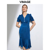 VIMAGE纬漫纪女装夏季时尚修身高腰法式连衣裙VB2107136 商品缩略图4