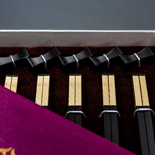 八双八架金浮雕福筷高端商务礼盒装234 商品图1