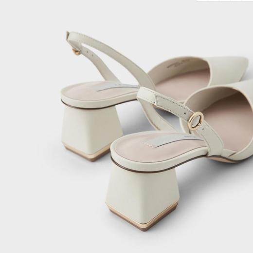 【服饰鞋包】后绊带尖头粗跟单鞋浅口凉鞋 商品图2