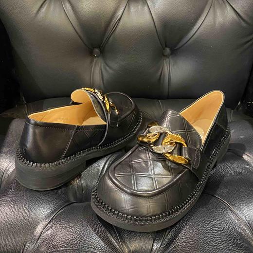 LFGJ 12402 英伦风黑色小皮鞋女百搭复古乐福鞋学生方头粗跟单鞋 商品图2