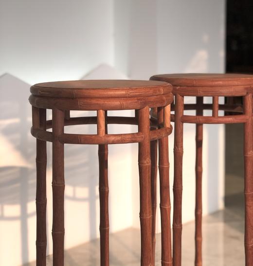 红桥红  家具严选  缅甸花梨（大果紫檀）  【90 直棂竹节式  五足花架】 商品图7