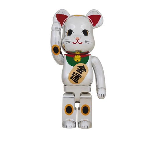 Bearbrick电镀招财猫-银-千万两-1000% 商品图0