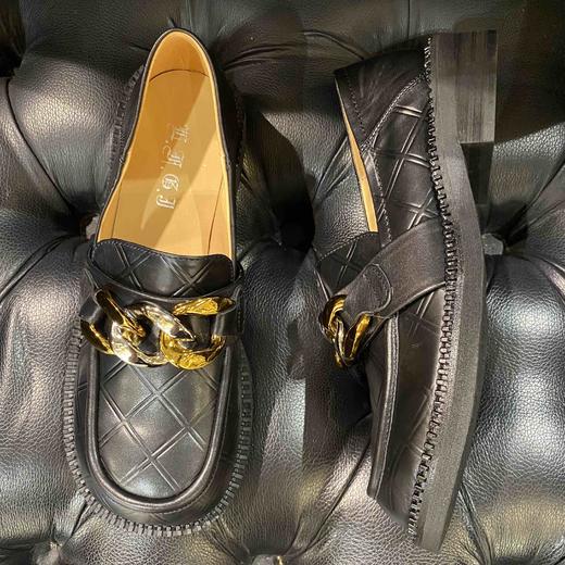 LFGJ 12402 英伦风黑色小皮鞋女百搭复古乐福鞋学生方头粗跟单鞋 商品图5