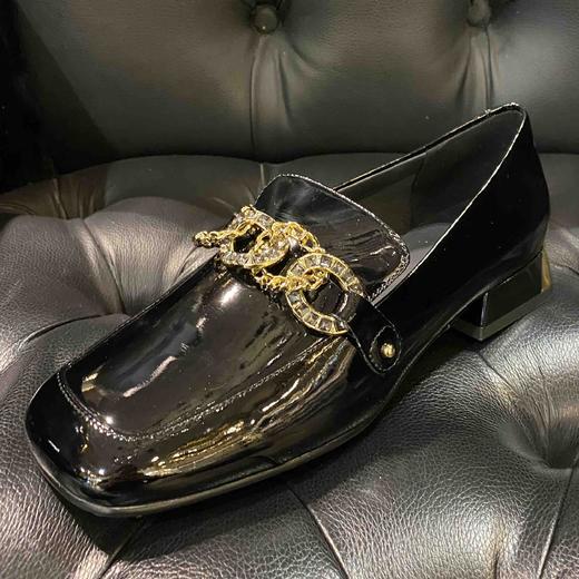 LFGJ 9216 漆皮踩方跟英伦风方头休闲皮鞋 商品图0