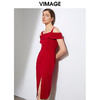 VIMAGE纬漫纪法式洋装吊带晚礼服裙红色连衣裙VB2107122 商品缩略图5