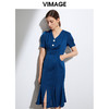 VIMAGE纬漫纪女装夏季时尚修身高腰法式连衣裙VB2107136 商品缩略图5