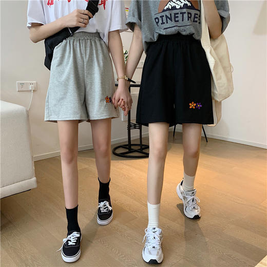 五分裤女短裤宽松外穿居家休闲潮ins高腰松紧瑜伽跑步七夕节七夕情人节 商品图0