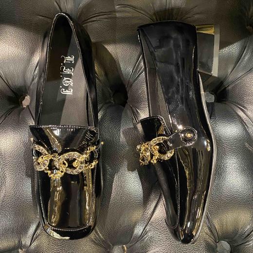 LFGJ 9216 漆皮踩方跟英伦风方头休闲皮鞋 商品图5