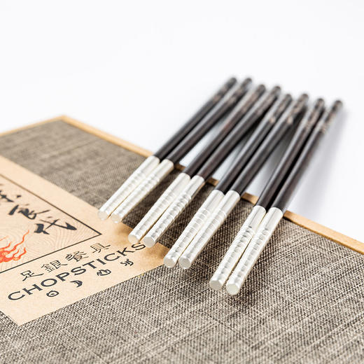 梅兰竹菊典雅高端嵌银丝筷礼盒装 商品图4