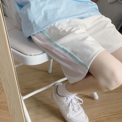 休闲运动短裤女新款夏季ins潮五分裤百搭情侣男女款直筒裤子七夕情人节 商品图4