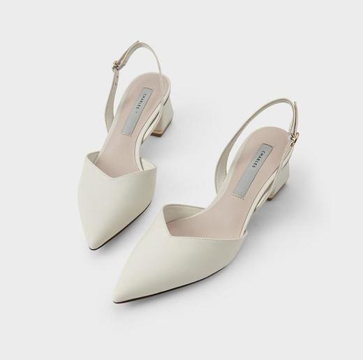 【服饰鞋包】后绊带尖头粗跟单鞋浅口凉鞋 商品图1