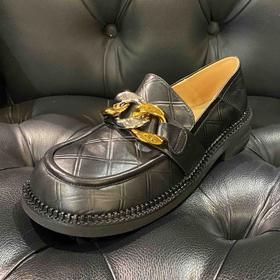 LFGJ 12402 英伦风黑色小皮鞋女百搭复古乐福鞋学生方头粗跟单鞋