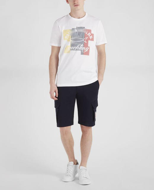 鲨鱼 条纹图案印花 圆领短袖T恤 特惠 PSS96 商品图1