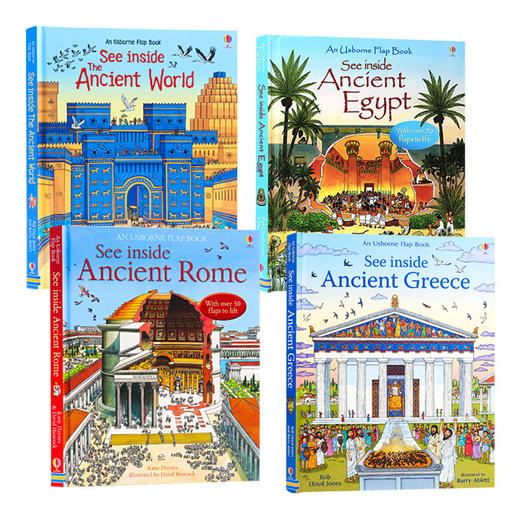 尤斯伯恩看里面系列4册 英文原版 Usborne See Inside Ancient Rome Greece Egypt 揭秘百科纸板翻翻书 进口儿童英语科普认知绘本 商品图0