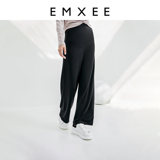 嫚熙孕妇裤夏季装外穿薄款运动大码直筒垂感孕期专用莫代尔阔腿裤A 商品图4