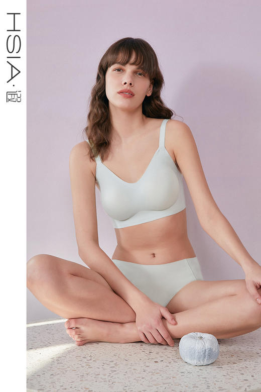 HSIA遐无痕内衣女裸感一片式聚拢收副乳双面棉莫高弹力无钢圈文胸 商品图5