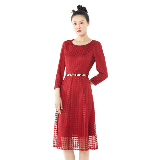 [伯妮斯茵】3S5577--曙红色连衣裙--《秋装时尚系列》 商品图6