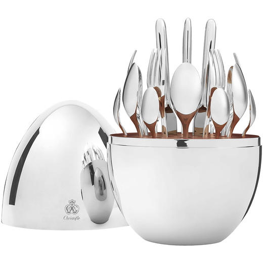 CHRISTOFLE 昆庭 MOOD 心境蛋系列 银色24件西餐餐具套装 商品图2