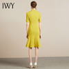 IWY/高端时尚芥末黄中袖连衣裙欧美女装西装领修身气质名媛裙212035Q1 商品缩略图3