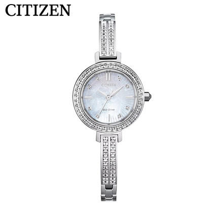 西铁城日本官方正品复古时尚璀璨水晶贝母表盘光动能女表EM0860-51D 商品图1