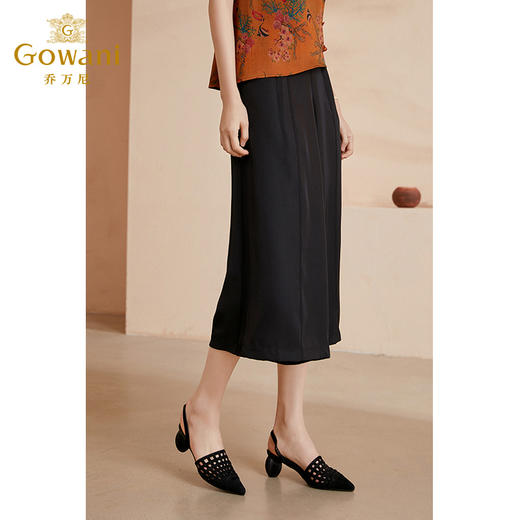 乔万尼裤裙女夏季薄款新款时尚高腰雪纺显瘦阔腿裤EI2F775 商品图2