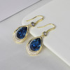 JU-D653韩国新款蓝色水晶耳环女网红潮时尚气质镶钻短款水滴耳钩耳饰 商品缩略图2