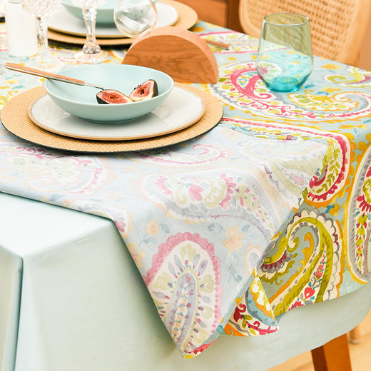 蓝粉火腿纹美式田园法式桌布 商品图3