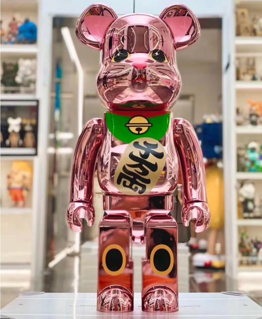 Bearbrick电镀粉发光招财猫-千万两-400% 商品图0