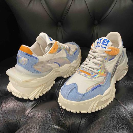 LFGJ 6807 糖果彩色老爹鞋厚底贝壳头真皮单鞋潮 商品图2