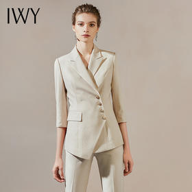 IWY/米白西装套装女气质职业装高级工服装洋气白领时尚ol正装C10408-W+P10407-W