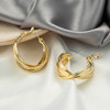 JU-A5806欧美风耳饰简约个性大气耳环港风时尚耳钉女2021年新款潮麻花耳圈 商品缩略图2