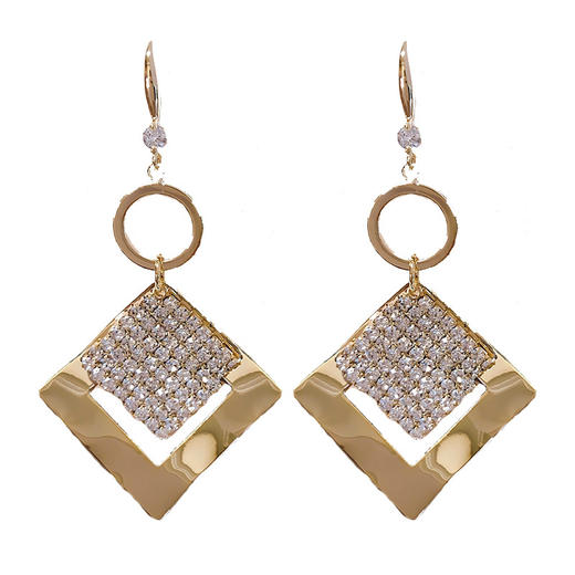 JU-A35061个性夸张时尚大耳环女潮气质网红新款耳钉几何方形耳钩耳饰品 商品图4