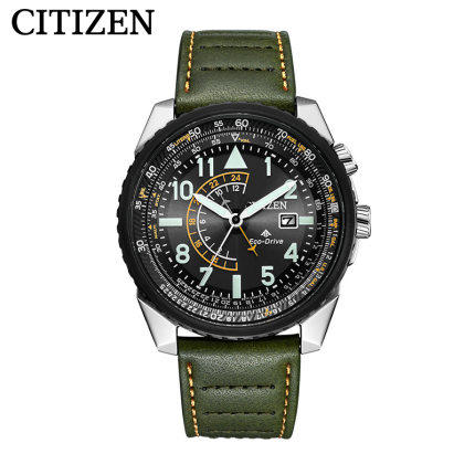 西铁城小牛皮带夜光深度防水日期显示光动能运动男表BJ7138-04E 商品图2