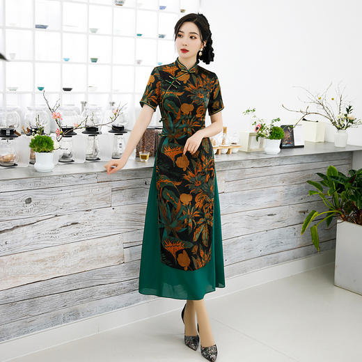 GSJ-518复古中国风改良奥黛旗袍 商品图2