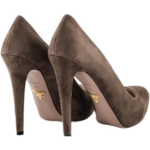 奥莱[Prada]（1IP107 VISONE）女士绒面革高跟鞋JPY带授权招加盟代理 商品图4