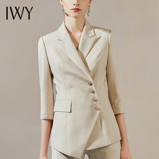 IWY/米白西装套装女气质职业装高级工服装洋气白领时尚ol正装C10408-W+P10407-W 商品图4