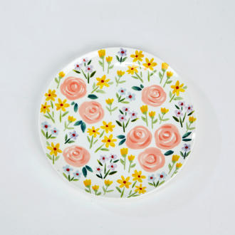 [现代住宅] 新款  可爱的玫瑰花图案餐具 花卉印花盘子JPY带授权招加盟代理 商品图3