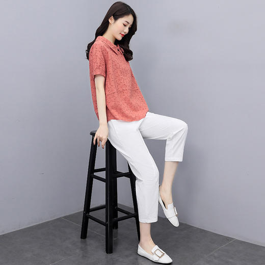 HR  XYUX3203时尚气质翻领休闲两件套 商品图2