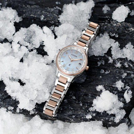 西铁城日本正品舒博钛™间粉金色万年历多局电波女表EC1169-50W 商品图2