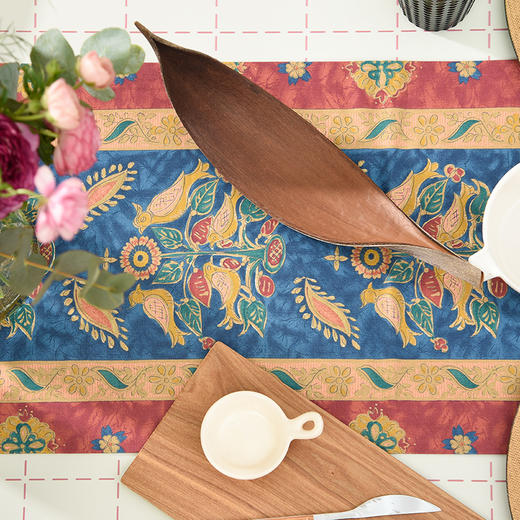 飞鸟与花美式复古茶几巾 商品图4