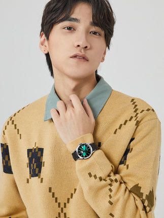 西铁城小牛皮表带不锈钢日期显示机械男表NH8390-11X 商品图2