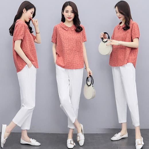 HR  XYUX3203时尚气质翻领休闲两件套 商品图0