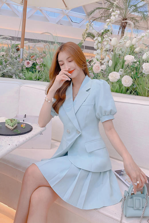 张心子「PD轻职场」职业西装套装裙2021年春秋新款女夏时尚两件套U210352 商品图5