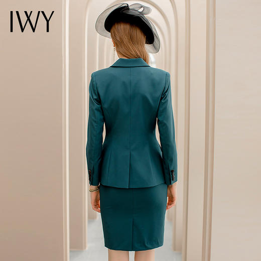 IWY/复古英伦风墨绿色职业套装女时尚名媛套裙OL高端气质工作服女CS1125-G 商品图3